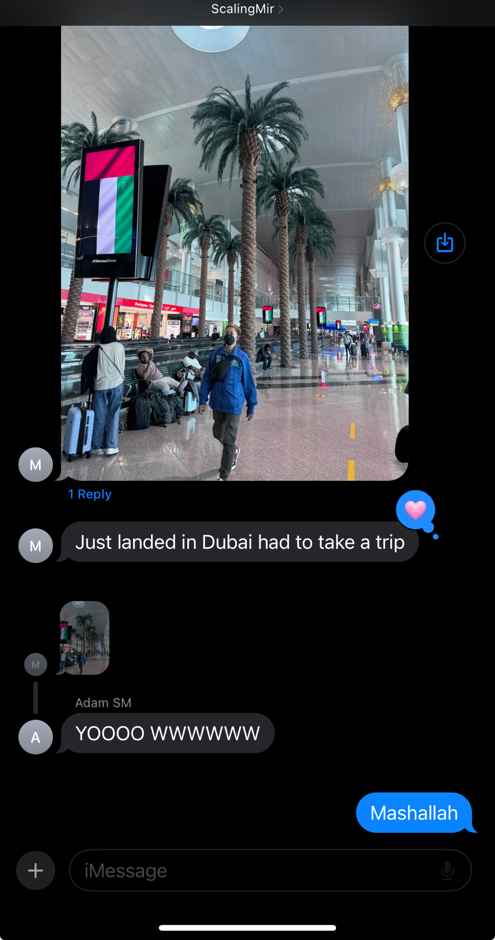 Just landed in Dubai testimonial